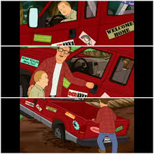 Hippie one liners and memes : Stickers The Hippies Put On Hank S Truck S8ep12 Kingofthehill