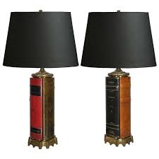 Pair Of English Style Brass And Tooled Leather Bound Book Form Table Lamps In 2020 Book Lamp Leather Bound Books Lamp