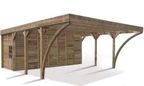 Carport En Bois Avec Rangement Integre Double Aymar 42 65m 2 Places Au Meilleur Prix Carport Bois Abri Abri Voiture