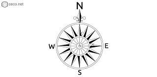Question:do we have to paint the compass rose when creating it? Autocad Drawing North Arrow 19 Vintage Compass Rose Dwg Dxf