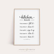 Kitchen Rules Sign Kitchen Wall Decor Printable Art Kitchen Etsy Kitchen Rules Sign Kitchen Rules Kitchen Art Printables