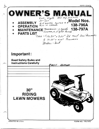 Find riding lawn mower blades, belts, cables and more to repair your unit as. Mtd 138 753 000 Lawn Mower User Manual Manualzz
