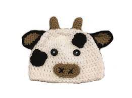 Children's luxury designer clothing for girls & boys, from newborn to 14 years. Handmade Crochet Cow Hat Bellingham Baby Company