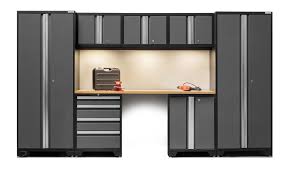 Newage Products Bold 3 0 Series 8 Piece Garage Storage Cabinet Set With Worktop Garage Storage Cabinets Garage Storage Systems Garage Storage Solutions