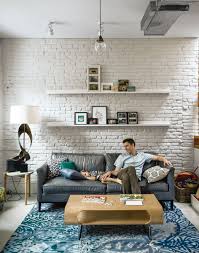 A Budget Friendly Brownstone Renovation In Brooklyn Brick Living Room Brick Wall Living Room Brick Interior Wall