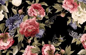 Black, and, white, floral, pattern, background, inverse, file: Wallpaper Flowers Canvas Figure Texture Fabric Black Background Peonies Textiles Floral Pattern Images For Desktop Section Tekstury Download