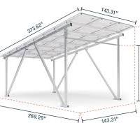 Solar carport frame SPG5 including 12 solar panels, aluminum, clearance  height 87 in, SoloPort