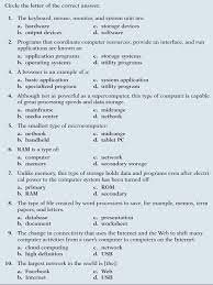 Solved Circle The Letter Of The Correct Answer 1 The Chegg Com