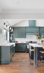 60 Blue Kitchen Cabinet Ideas To Breathe Life Into Your Kitchen 2020 Page 46 Of 60 My H In 2020 Kitchen Color Trends Green Kitchen Cabinets Kitchen Cabinets Decor