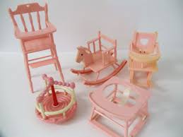 Vintage Baby Nurseries Vintage Dollhouse Furniture For Baby 5 Piece Nursery Set Powder Vintage Dollhouse Doll Furniture Doll House