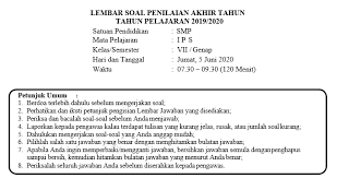 Oleh kelaspjokdiposting pada juli 26, 2020agustus 15, 2020. Soal Dan Kunci Jawaban Pat Ips Kelas 7 Semester Genap Kurikulum 2013 Didno76 Com