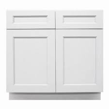 Proudly made in the usa with global materials in sedalia, missouri. Cabinet Collection Shaker Ready To Assemble 36x34 5x24 In Base Cabinet With 2 Door And 2 Drawer In White Sw B36 The Home Depot Base Cabinets Modern Craftsman Cabinet
