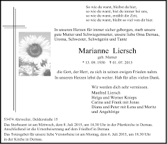 Sigrid liersch is on facebook. Traueranzeigen Von Marianne Liersch Rz Trauer De