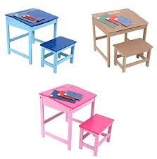 Childrens Kids Wooden Study Home Work Writing Reading Table And Stool Amazon Co Uk Kitchen Home In 2020 Kids Study Table Reading Table Kitchen Work Tables