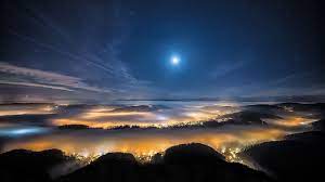 Night Sky Moon Star City Valley Mountain World 1920x1080 1080p Wallpaper Hdwallpaper Desktop Wallpaper 1920 4k Wallpaper City Wallpaper