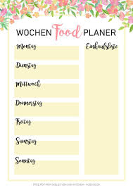 Wochenplan vorlage & tagesplaner vorlage: Kostenlose Pdf Wochen Planer Essensplan Printables Wochen Planer Essen Planer Wochenplan Zum Ausdrucken