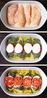 Basil Pesto Tomato Mozzarella Chicken Bake Italian Chicken Baked Pesto Chicken Mozzarella Chicken Food