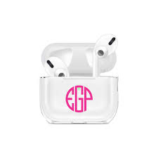 Monogram Air Pods Pro Case Name And Letter Airpods Pro Case Personalized Gift Air Pod Pro Case Clear Custom Initials Air Pod Pro In 2020 Air Pods Transparent Case Pods