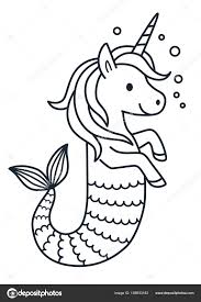Kleurplaat met een eenhoorn stockvector © lena_art #169927106. Kleurplaat Unicorn Printen