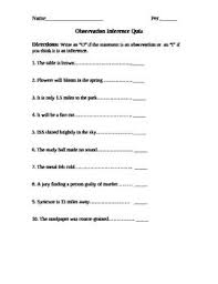 Observation And Inference Quiz Inference Scientific Skills Teaching Middle School Science