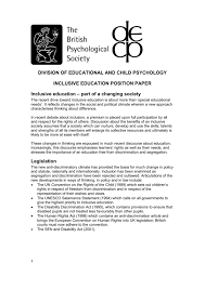 Position paper what is the purpose of education. Inclusive Education Position Paper