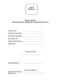 Proposal permohonan izin oprasional madrasah. Raport Madin Madrasah Diniyah Takmiliyah Pontren Com
