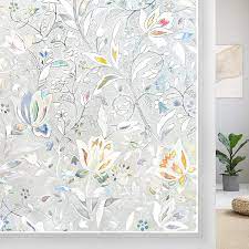 Free super saver shipping · 20% off on first order Buy Dowell Decorative Window Film Privacy Window Frost Film For Glass Removable Rainbow Stained Glass Window Decals Static Cling Window Covering Floral Window Sticker Sun Blocking Home Decor 17 5x78 7 Online In Indonesia