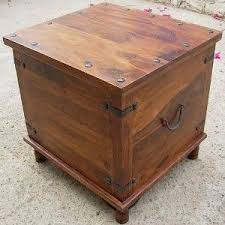 Rustic Square Storage Trunk Box Coffee Side End Table Trunk End Table Storage Trunk Rustic End Tables