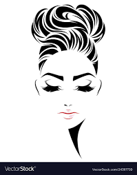 Illustration Of Women Long Hair Style Icon Logo Women Face On White Background Vector Download A Free Preview Or High Qua Silhouette Art Face Art Woman Face