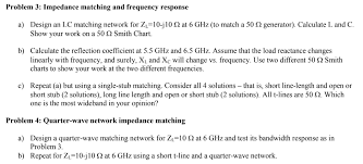 use only a z smith chart to answer show all steps chegg com