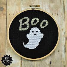 14 count, 30.30w x 29.75h cm 16 count, 26.51w x 26.03h… Ghost Cross Stitch Pattern Instant Download Cross Stitch Patterns Fall Cross Stitch Halloween Cross Stitches
