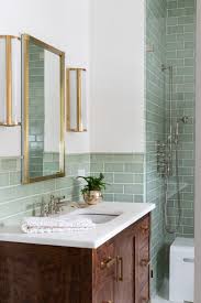 Daltile restore bright white 2 in. Green Bathroom Tiles With Handmade Tile Trim Green Tile Bathroom Green Bathroom Bathroom Interior Design