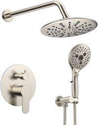 Suncleanse Shower System Bathroom Rainfall Shower Faucet Set Complete With 7 Setting Handheld Shower Head Combo In 2021 Shower Faucet Sets Shower Heads Shower System