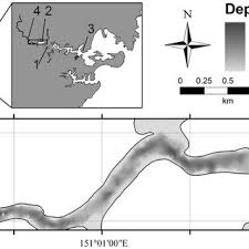 Not all river access points, pit stops, other features or points of interest noted here are on publicly accessible property. Bathymetric Map Of The Area Used For 24 H Tracking In Georges River Download Scientific Diagram