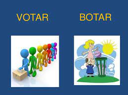 Votar para hacer el intento de limpiar el bote de la basura es otra. Palabras Homofonas