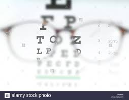 Eye Vision Test Chart Seen Through Eye Glasses Prescription