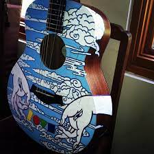 Hand Painted Guitar Guitar Painting Guitar Art Guitar Artwork