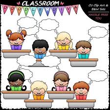 Black And White Classroom Students Clipart Big Grin Thought Bubble Students Clip Art And B W Set This Set Comes With 8 Clip Art And 8 Black And White Images Thought Bubbles Clip Art Digital Embroidery