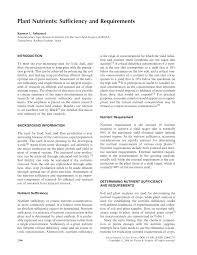 Pdf Plant Nutrients Sufficiency And Requirements