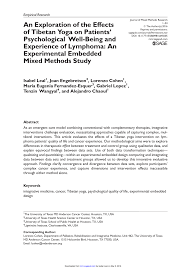 Founded in 1918 by shri yogendraji, the yoga institute is the oldest organized yoga center in the world. Pdf An Exploration Of The Effects Of Tibetan Yoga On Patients Psychological Well Being And Experience Of Lymphoma An Experimental Embedded Mixed Methods Study