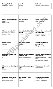 Don't blow your chances by saying the wrong thing. Answers The Simpsons Quiz Esl Worksheet By Mgim