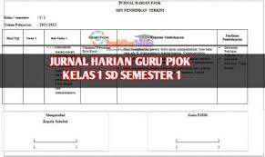 Contoh jurnal harian mengajar agenda guru mungkin bisa digunakan kurikulum 2013 k13 sebagai catatan kegiatan harian guru mata pelajaran atau guru kelas yang wajib dilakukan seorang guru pada proses sebelum dan sesudah kegiatan pembelajaran. Jurnal Harian Guru Pjok Kelas 1 Sd Mi Semester 1 Terkini Pendidikanterkini