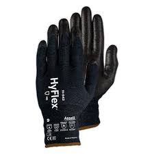 Ansell Hyflex 11 542 Black Intercept Technology Glove With Foam Nitrile Palm Coating Cut Level A7