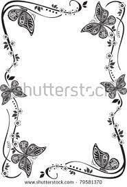 Hasil Gambar Untuk Butterfly Border Black And White Butterfly Frame Butterfly Stencil Floral Border Design