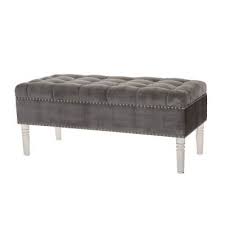 Glitzhome modern style white faux fur ottoman footrest stool vanity stool with acrylic legs accent bench for bedroom. Black Acrylic Bedroom Furniture Bedroommasterfurniture Bedroomsetsfurniture Upholstered Storage Upholstered Storage Bench Grey Storage Bench