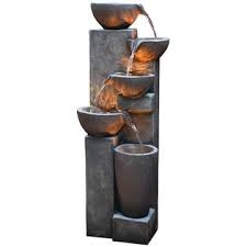 Riesenauswahl an produkten für zuhause. Gf B08113hr6h Gardenfans 5 Tier Outdoor Water Fountain Decor With Led Lighting Natural Looking Stone Resin Fountain Decor For Garden Patio Fol