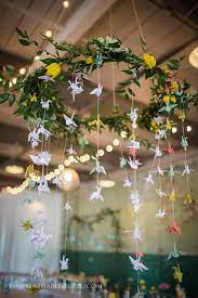 2015 The Year In Weddings Origami Wedding Wedding Centerpieces Hanging Centerpiece