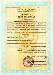 Yang mana nomor registrasi akta kelahiran. Akta Kelahiran