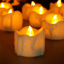Long Lasting Amber Tea Lights Set Of 24 Unscented Candles Small Led Battery Operated Electro Flameless Candles With Timer Led Tea Lights Led Tea Light Candles