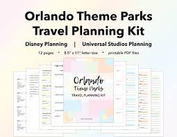 Orlando Theme Parks Travel Planning Kit Vacation Planning Etsy Orlando Theme Parks Trip Planning Disney World Planning